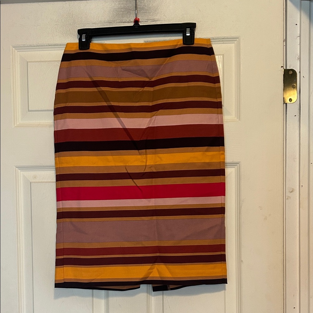 Lord & Taylor Striped Knee Length Pencil Skirt Size 6 Petite